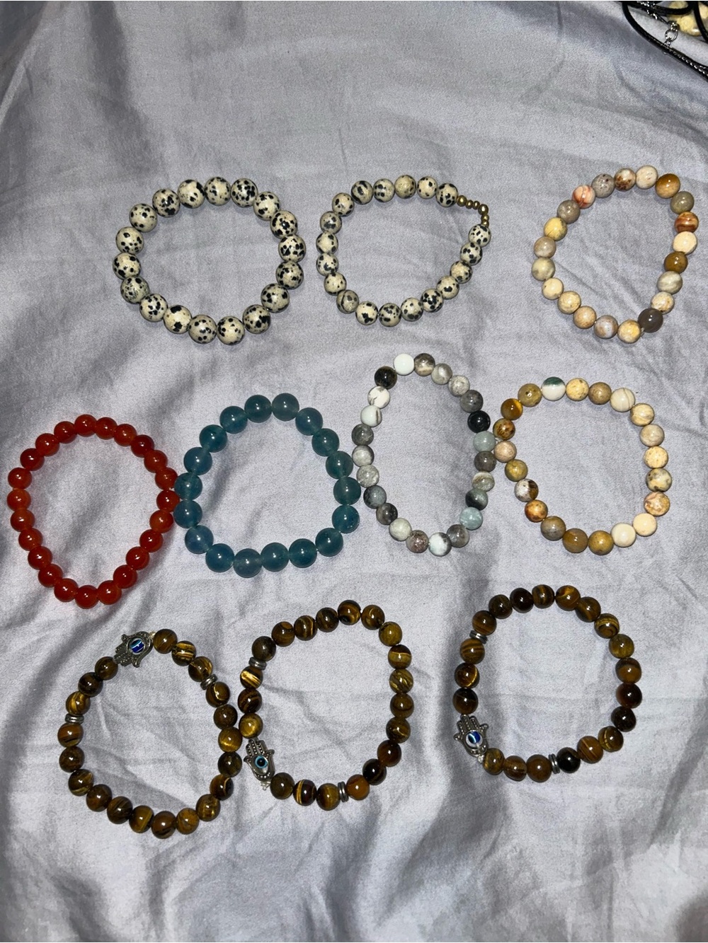 Bundle of 10 Crystal/ Stone/ Other Material Bracelets